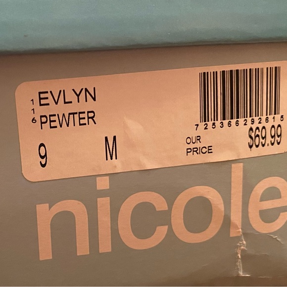 Nicole Evelyn Pewter Knee High Wedge Faux Suede Leather Size 9 - Picture 2 of 11